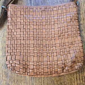 VILENCA HOLLAND ANTHROPOLOGIE Woven leather Brown Crossbody Purse Bag
